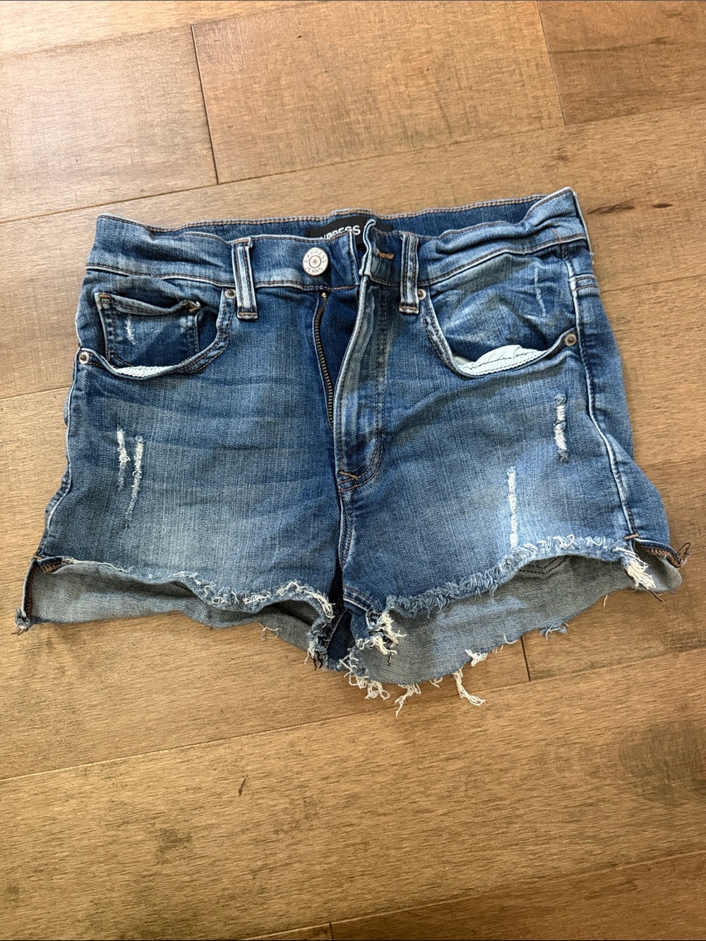 💋Express Distressed Blue Denim Cutoff Shorts